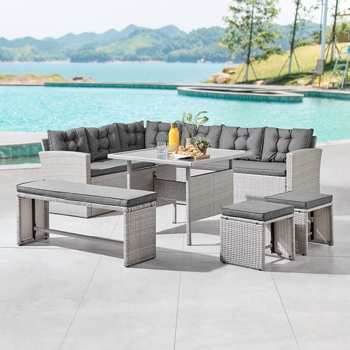 Rattan corner garden - garden, furniture