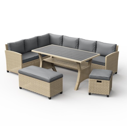 Rattan garden furniture set - rattan, set,